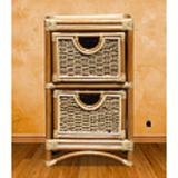 Bay Isle Home™ 2 Drawer Storage Chest Solid Wood/Wicker in Brown | 30.25 H x 15.25 W x 18 D in | Wayfair 94A7E2011425424A9D8BEAC5F3B22127