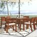 Lark Manor™ Anautica 7 Piece Outdoor Dining Set w/ Cushions Wood in Brown/White | 29 H x 59 W x 35.5 D in | Wayfair