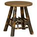 Loon Peak® Rustic Hickory & Oak Round End Table Wood in Brown | 28 H x 24 W x 24 D in | Wayfair 3969232A01E04FE9AC354B10F1C0D7EB