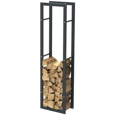 HHWPF0016 Holzablage aus schwarzem Stahl 150x40x25CM, Rack für Brennholz, Kaminholzablage. - Bc-elec Image