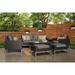 Milo 7 Piece Sunbrella Outdoor Patio Espresso Deep Seating Set