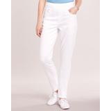 Blair DenimEase Flat-Waist Pull-On Jeans - White - 10P - Petite