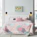 Zoomie Kids Adelisa Hypoallergenic Cotton Reversible 4 Piece Coverlet Set w/ Throw Pillows in Pink/Yellow | Wayfair
