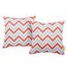 Outdoor Indoor Two All Weather Patio Throw Pillows by Modway Polyester/Polyfill blend in Orange/White | 17.5 H x 17.5 W x 5 D in | Wayfair