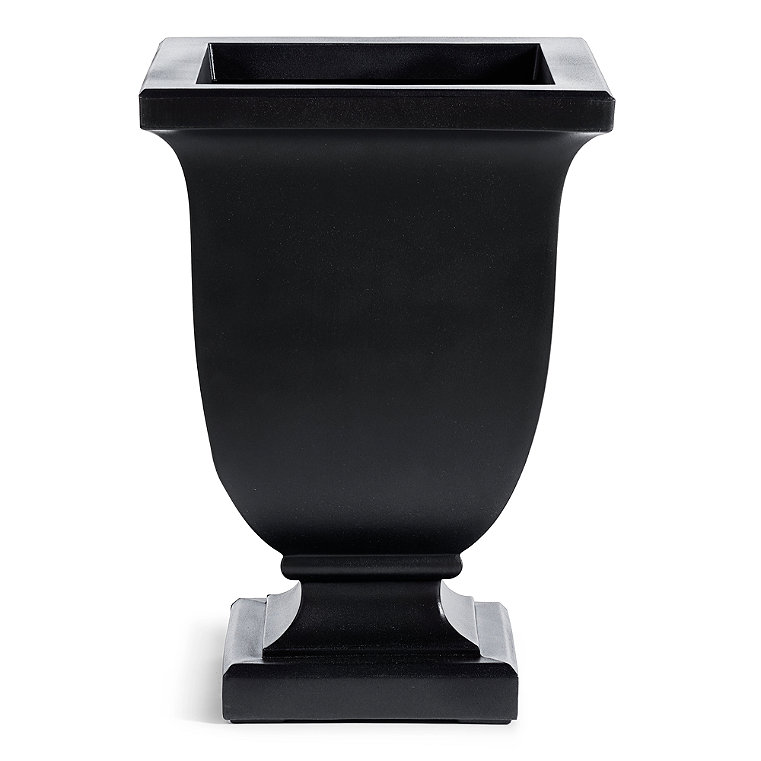 Augusta Easy-Care Pedestal Planter - Black, 20"H/Black - Grandin Road