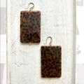 Anthropologie Jewelry | New Anthropologie Tortoise Art Deco Gold Earrings 14k Gp Hooks | Color: Brown/Gold | Size: Os