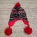 Disney Accessories | Disney Minnie Mouse Winter Black Red Puff Beanie | Color: Black/Red | Size: Os