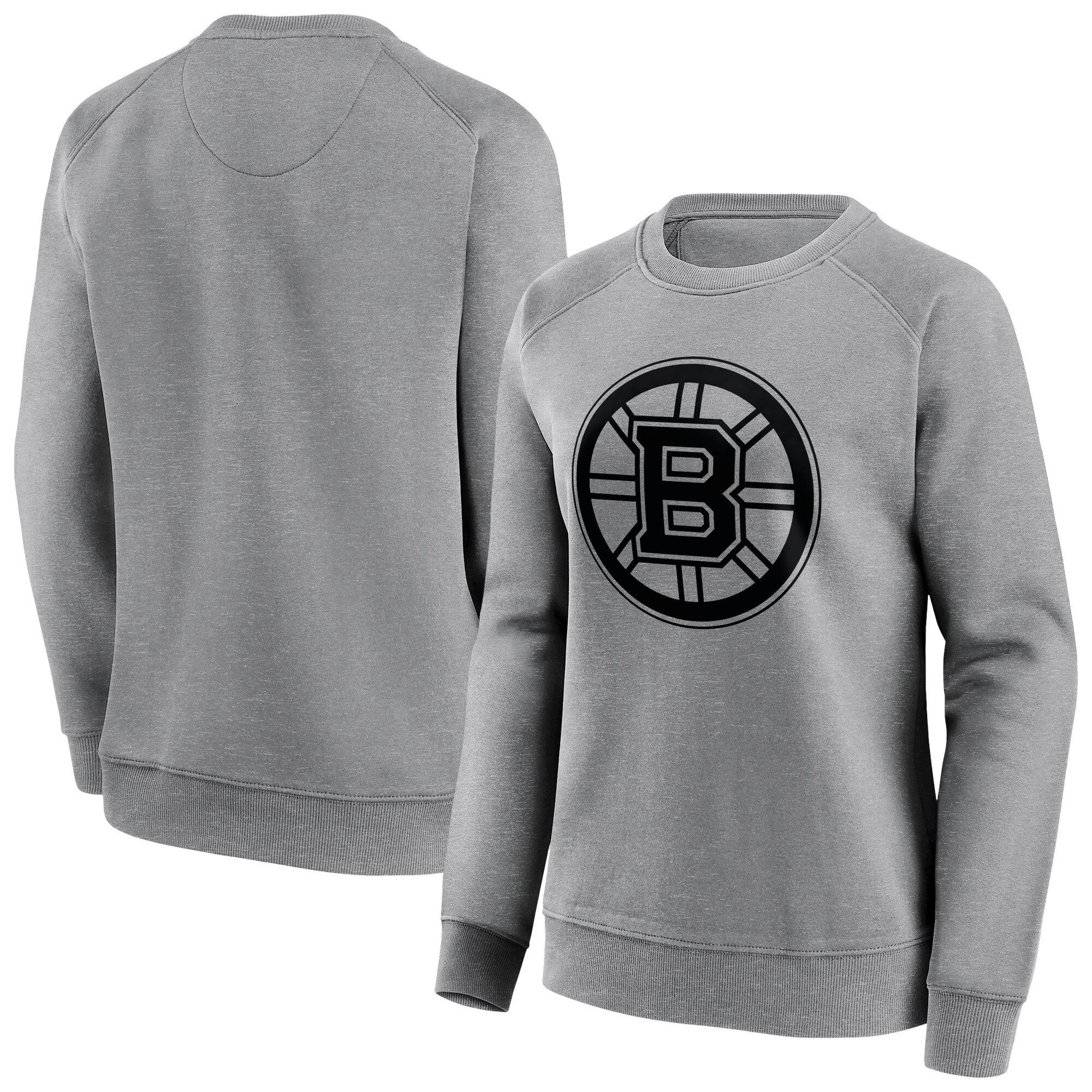 Boston Bruins Fanatics Branded Iconic Mono Logo Graphic Crew Sweatshirt - Sportgrau - Damen Image