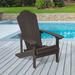 Rosecliff Heights Inniss Adirondack Chair Plastic/Resin in Brown | 36.6 H x 29.1 W x 33.9 D in | Wayfair 36228434B33C415AAE7C0517A73EC7EB