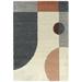 Brown/Gray 63 x 1.18 in Area Rug - Corrigan Studio® Pamrapo Ivory/Gray/Brown Modern Geometric Area Rug Polypropylene | 63 W x 1.18 D in | Wayfair