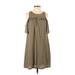 Lauren Conrad Casual Dress - A-Line Crew Neck Sleeveless: Green Print Dresses - Women's Size X-Small