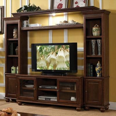 ACME Dita Entertainment Center, Walnut (1Set/3Ctn)