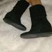 Nine West Shoes | Nine West Size 10m Black Suede Leather Wedge Booties | Color: Black | Size: 10
