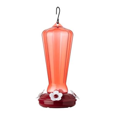 More Birds Hollyhock Hummingbird Feeder, 4.5" L X 4.5" W X 10" H