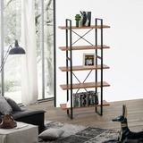 Davee 71.06" H x 35" W Etagere Bookcase Wood in Gray/Black | 71.06 H x 35 W x 12.52 D in | Wayfair GD9005A1-1E