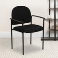 Latitude Run® Comfort Stackable Steel Side Reception Chair w/ Arms Upholstered/Fabric in Black | 34 H x 24 W x 24 D in | Wayfair