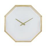 Mercer41 Stonebriar Modern 22" Gold Octagon Open Face Wall Clock Wood/Metal in Brown/White | 22 H x 22 W x 2.6 D in | Wayfair