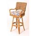 Alexander & Sheridan Inc. Key Largo Swivel 24" Counter Stool Wicker/Rattan in Brown | 39.5 H x 22 W x 22.5 D in | Wayfair KEY10124-AH-HMA