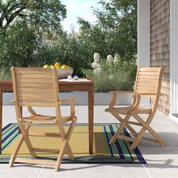 Beachcrest Home™ Marsily Folding Patio Dining Chair Wood in Brown | 35.83 H x 22 W x 20 D in | Wayfair 6860A21F05D44E78BB2D31EE53AE79BD