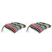 17" x 18" Multicolor Stripe Tufted Outdoor Wicker Seat Cushion (Set of 2) - 18'' L x 17'' W x 3'' H