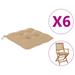 vidaXL Chair Cushions 6 pcs Beige 15.7"x15.7"x2.8" Oxford Fabric