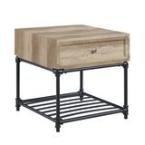 ACME Brantley Square End Table in Oak and Sandy Black