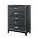 5 Tier 5 Drawers Chest, Weathered Black Finish