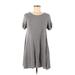 Forever 21 Casual Dress - Shift: Gray Solid Dresses - Women's Size Medium