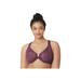 Plus Size Women's Full Figure Plus Size Lacey T-Back Front-Close WonderWire Bra Underwire 9246 by Glamorise in Black Plum (Size 48 G)