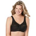 Plus Size Women's Full Figure Plus Size MagicLift Natural Shape Front-Close Bra Wirefree 1210 by Glamorise in Black (Size 42 D)