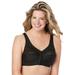 Plus Size Women's Full Figure Plus Size MagicLift Natural Shape Front-Close Bra Wirefree 1210 by Glamorise in Black (Size 42 D)