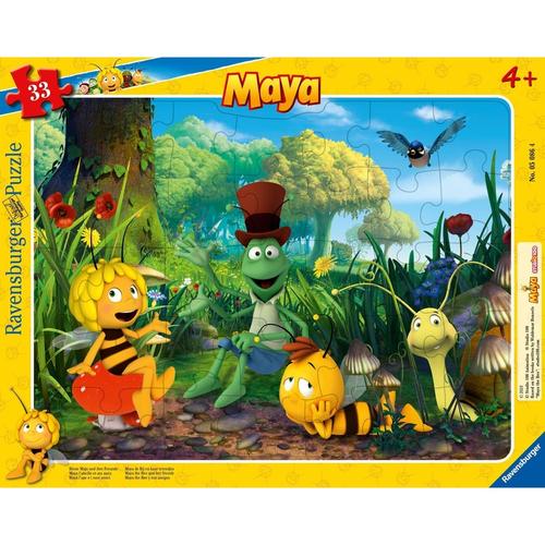 Ravensburger Kinderpuzzle - 05086 Biene Maja und ihre Freunde - Rahmenpuzzle für Kinder ab 4 Jahren, mit 33 Teilen