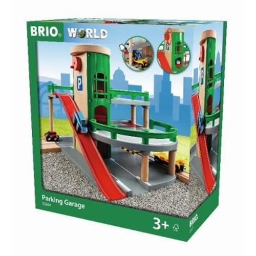 Brio World 33204 Parkhaus, Straßen & Schienen - Eisenbahnzubehör Für Die Brio Holzeisenbahn - Empfohlen Für Kinder Ab 3 Jahren