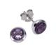 Zeeme Gemstones Ohrstecker 925/- Sterling Silber Amethyst Lila 0,75Cm Glänzend