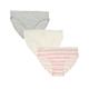 Sanetta - Slip Rio Stripes & Dots 3Er Pack In Hellgrau Melange/Weiß, Gr.140