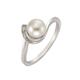 Zeeme Pearls Ring 925/- Sterling Silber Zirkonia Weiß Rhodiniert (Größe: 060 (19,1))