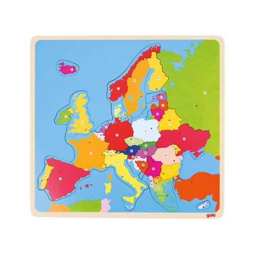 Lernpuzzle EUROPA 35-teilig aus Holz in bunt