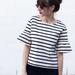 J. Crew Tops | J Crew Ruffle Short Sleeve Striped Knit Top | Color: Blue/Cream | Size: S