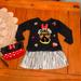 Disney Dresses | Disney Minnie Sweatshirt Dress With Purse, Size 3t | Color: Black/Silver | Size: 3tg