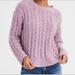 American Eagle Outfitters Sweaters | American Eagle Outfitters | Lilac Plush Chenille Cable-Knit Sweater~Xs | Color: Purple | Size: Xs