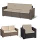 G&H Keter Allibert California Outdoor Replacement Cushion Pads 2, 3 or 4 Seater Rattan Patio Set Sofa Cushions Pads(CUSHION) (8 PC Sand Patio Set) With 100% Foam Filling