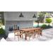 Birch Lane™ Auburn 9 Piece Teak Outdoor Dining Set w/ Cushions Wood/Teak in Brown/White | 30.75 H x 87 W x 43 D in | Wayfair