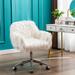 Everly Quinn Leotilde Office Task Chair Upholstered, Faux Fur in Gray | 33.5 H x 22.8 W x 22 D in | Wayfair A3E1C9B9ED0C451292B8719E7BC0A862