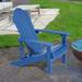 Rosecliff Heights Bergenfield Adirondack Chair Plastic/Resin in Blue | 36.6 H x 29.1 W x 29.1 D in | Wayfair D07C9C4C443D45E7972A6B8E095A9F50