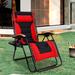 PHI VILLA Reclining Zero Gravity Chair w/ Cushion Metal in Red/Black | 33 H x 30 W x 35 D in | Wayfair E02GF-010-02