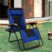 PHI VILLA Reclining Zero Gravity Chair w/ Cushion Metal in Blue/Black | 33 H x 30 W x 35 D in | Wayfair E02GF-010-03