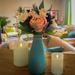 Primrue Roses & Lavender Floral Arrangement Fabric in Indigo/Orange, Size 16.0 H x 9.0 W x 9.0 D in | Wayfair C5FD54D2C80C4595BD558E0C6CDAC8C5