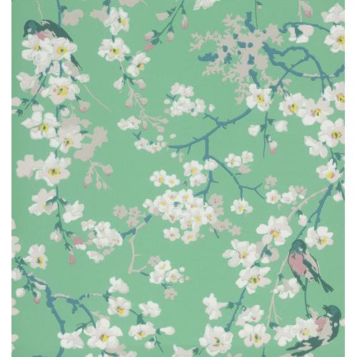 Little Greene 'Massingberd Blossom - Verditer' - Wallpaper