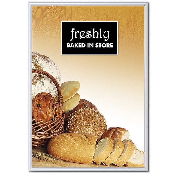 Showdown Displays Klapprahmen 70 x 100 cm Gehrungsecken 25 mm Profil Brandschutz B1 silber silber, 73.1x103.1x1.1 cm Image