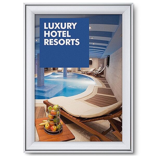 Showdown Displays Klapprahmen COMPASSO ® A2 Gehrungsecken 37 mm Profil Innenbereich silber silber, 47.4x64.8x1.3 cm Image